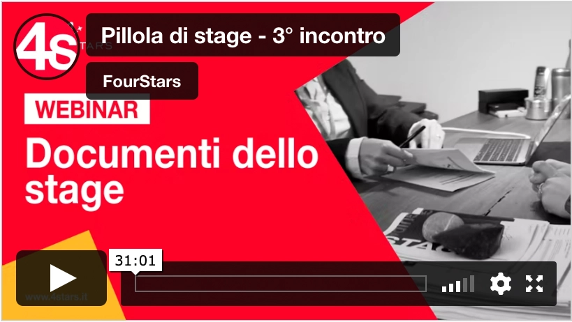 Webinar - Documenti dello stage